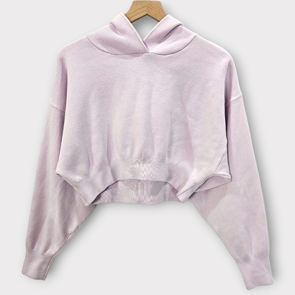 Zara Tops - Zara Lavender Cropped Relaxed Fit Hoodie